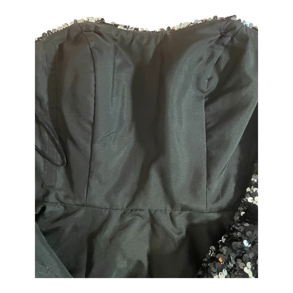 Mori Lee Black and Silver Sequin Dress - Picture 13 of 14